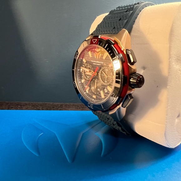 TechnoMarine Seven Seas Sport Men’s Watch-44mm-TM725025 Navy&Gold Chrono(NWT) - Picture 5 of 12